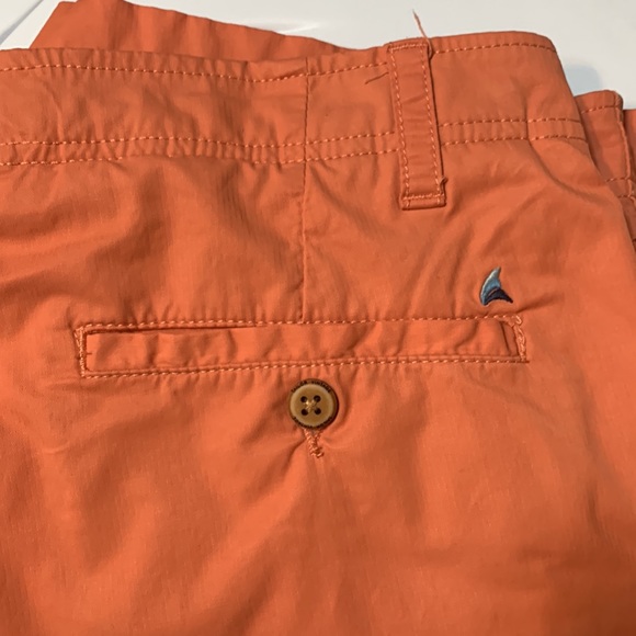 Tailor Vintage size 33 cotton rayon orange shorts - Picture 4 of 4